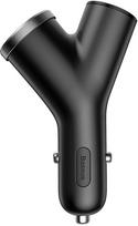 cigarette lighter socket - Baseus Y Type Dual USB Car Charger   Cigarette Lighter Extended Black - 2 nuotrauka