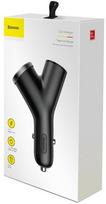 cigarette lighter socket - Baseus Y Type Dual USB Car Charger   Cigarette Lighter Extended Black - 9 nuotrauka