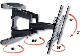 ultra slim tv mount - Techly Wall Mount for TV 40-80'' Black - 2 nuotrauka
