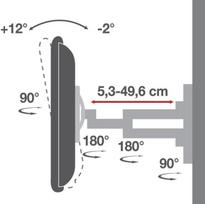 ultra slim tv mount - Techly Wall Mount for TV 40-80'' Black - 5 nuotrauka