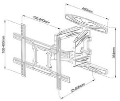 ultra slim tv mount - Techly Wall Mount for TV 40-80'' Black - 6 nuotrauka