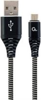 Gembird USB To Micro USB Premium Cotton Braided Black / White 2m