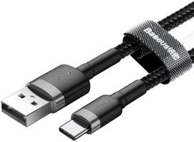 baseus usb type c laidas 2m - Baseus Cafule USB To USB Type-C Cable 2m Black/Grey - 3 nuotrauka
