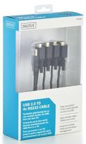 usb adapteris rs232 - Digitus Cable USB 2.0 to RS232 x4  Black - 3 nuotrauka