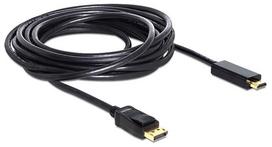 display port laidas - Delock Cable Displayport to HDMI 5m Black - 2 nuotrauka
