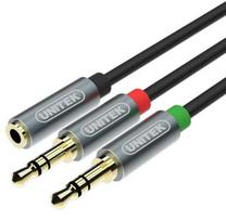 2x 3.5 mm - Unitek Cable 3.5mm x 2 / 3.5mm Black 0.2m - 1 nuotrauka