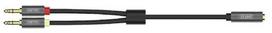 2x 3.5 mm - Unitek Cable 3.5mm x 2 / 3.5mm Black 0.2m - 3 nuotrauka