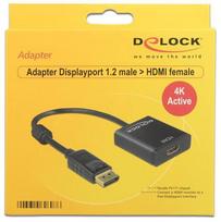 displayport to hdmi 2.1 adapter - Delock Adapter Displayport 1.2 to HDMI Black - 2 nuotrauka