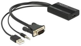 usb audio adapter - Delock Adapter VGA / 3.5 Jack / USB Black - 1 nuotrauka