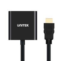 3.5 mm to 3.5 mm kabelis - Unitek Adapter HDMI / VGA / 3.5mm Black - 1 nuotrauka
