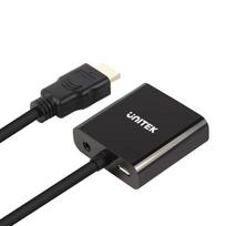 3.5 mm to 3.5 mm kabelis - Unitek Adapter HDMI / VGA / 3.5mm Black - 2 nuotrauka