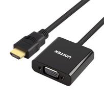 3.5 mm to 3.5 mm kabelis - Unitek Adapter HDMI / VGA / 3.5mm Black - 3 nuotrauka