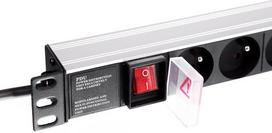 ilgintuva su rite - Netrack 125-19-02 PDU 19'' 230V/16A ALU Black - 3 nuotrauka