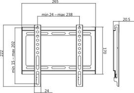 stovas televizoriaus - LogiLink TV Wall Mount 23 - 42" BP0034 - 3 nuotrauka