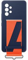 samsung galaxy a53 deklas - SAMSUNG Galaxy A53 5G 2022, silikoninis, nugarėlė su dirželiu, Navy - 1 nuotrauka