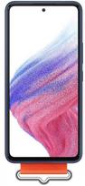 samsung galaxy a53 deklas - SAMSUNG Galaxy A53 5G 2022, silikoninis, nugarėlė su dirželiu, Navy - 6 nuotrauka
