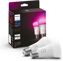 LED lemputė Philips Hue White & Color, įvairių spalvų, E27, 6.5 W, 570 - 830 lm, 2 vnt.