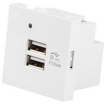 Pirkti LANBERG AC 45x45 socket 230V 5V 2xUSB - Photo 1