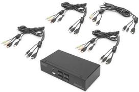 display port laidas - DIGITUS KVM Switch 2x1 HDMI 4-Port Single Display 4K/30Hz FreeSync - 5 nuotrauka