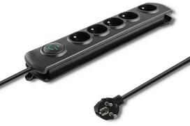 Qoltec Surge Protector Power Strip 1.8m Black