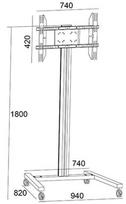 televizoriai 24 - Multibrackets Display Stand 180 Single 24-63" Black - 9 nuotrauka