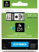Juostelė DYMO D1, 12x7 mm, Juoda/Skaidri