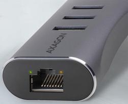 lan sakotuvas - AXAGON HMA-GL3AP 3x USB-A + GLAN, USB3.2 Gen 1 hub, metal, micro USB power, 20cm USB-A cable - 3 nuotrauka