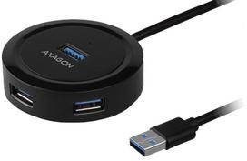 AXAGON HUE-P1A 4x USB3.2 Gen 1 ROUND hub, micro USB power IN, 30cm USB-A cable