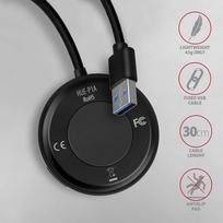 micro usb hub - AXAGON HUE-P1A 4x USB3.2 Gen 1 ROUND hub, micro USB power IN, 30cm USB-A cable - 4 nuotrauka