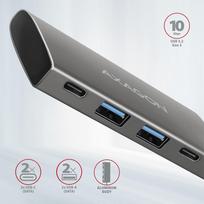 usb c ilgintuvas - AXAGON HMC-4G2 2x USB-A + 2x USB-C, USB-C 3.2 Gen 2 10Gbps hub, 13cm USB-C cable - 4 nuotrauka