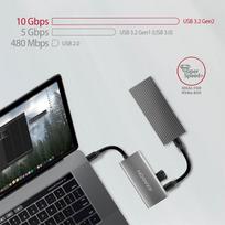 usb c ilgintuvas - AXAGON HMC-4G2 2x USB-A + 2x USB-C, USB-C 3.2 Gen 2 10Gbps hub, 13cm USB-C cable - 7 nuotrauka