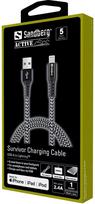 apple laidu - Laidas Sandberg Survivor Lightning Cable 1m - 2 nuotrauka