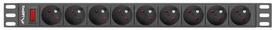 Lanberg Surge Protector 1U 16A 9 Sockets 3m Black