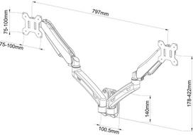 lcd stovas - ART LED/LCD Monitor Wall Holder On Gas Spring 13-27'' RAMART L-14GW - 3 nuotrauka