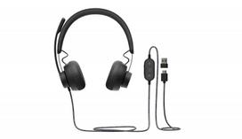usb c laidines ausines - Logitech Zone Wired Black (Juodos) - 2 nuotrauka
