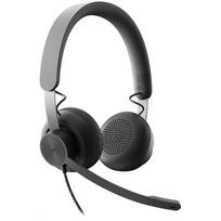 usb c laidines ausines - Logitech Zone Wired Black (Juodos) - 3 nuotrauka