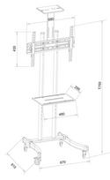 40 tv stovas - TECHLY TV stand 32-70inch 40KG - 3 nuotrauka