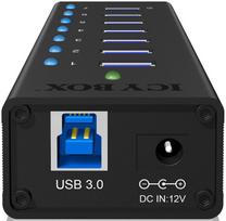 hub - ICY BOX IB-AC618 7x Port USB 3.0 Hub with USB Charge Port Black - 4 nuotrauka