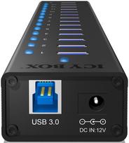icy box - ICY BOX IB-AC6113 13x Port USB 3.0 Hub with USB Charge Port Black - 2 nuotrauka
