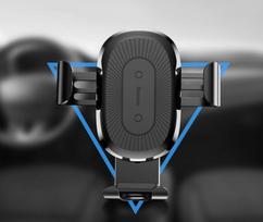 baseus gravity car holder - Baseus Gravity Car Holder With Qi Charger Black - 5 nuotrauka