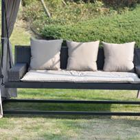 lauko supynes - Sodo sūpynės Home4you Barcelona Black/Grey, 2360 x 1800 x 2100 mm - 3 nuotrauka