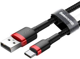 usb type c to usb 2.0 - Baseus Cafule USB To USB Type-C Cable 1m Black - 4 nuotrauka