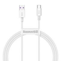 type c i usb a - Laidas Baseus USB-A to USB-C, USB 2.0/USB-C, 1 m, balta - 1 nuotrauka