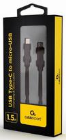 usb type c laidas 1.5m - CABLE USB-C TO MICROUSB 1.5M/CC-USB2-CMMBM-1.5M GEMBIRD - 3 nuotrauka