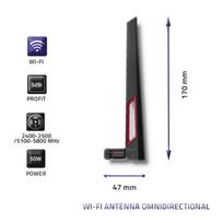 wifi antenna - Qoltec Wi-Fi Antenna Omnidirectional 57017, 2.4 GHz, juoda/raudona - 5 nuotrauka