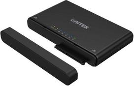 sata to usb - Unitek SolidForce+ USB-C to PCIe/NVMe M.2 SSD Enclosure plus SATA III Adapter with Offline Clone, juoda - 2 nuotrauka