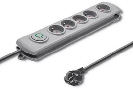 Qoltec Surge Protector Power Strip 1.8m Gray