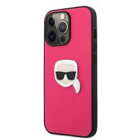 iphone 13 telefono deklas karl lagerfeld - Karl Lagerfeld Karl`s Head Metal for iPhone 13 Pro / 13, apple iphone 13 pro/apple iphone 13, juoda/rožinė - 2 nuotrauka