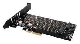 pci express kabelis - Axagon PCEM2-D PCIe NVMe plus SATA M.2 - 1 nuotrauka