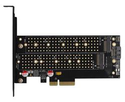 pci express kabelis - Axagon PCEM2-D PCIe NVMe plus SATA M.2 - 3 nuotrauka